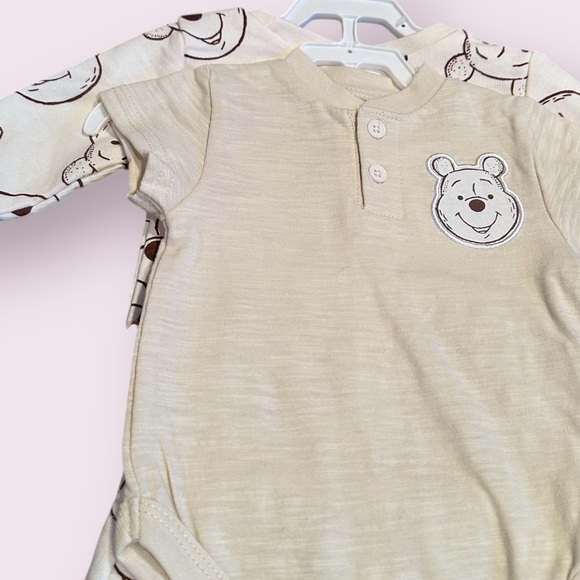 NWT Disney Baby Winnie The Pooh Tan And Brown Four Piece Set Size 3/6 Months - Picture 3 of 8
